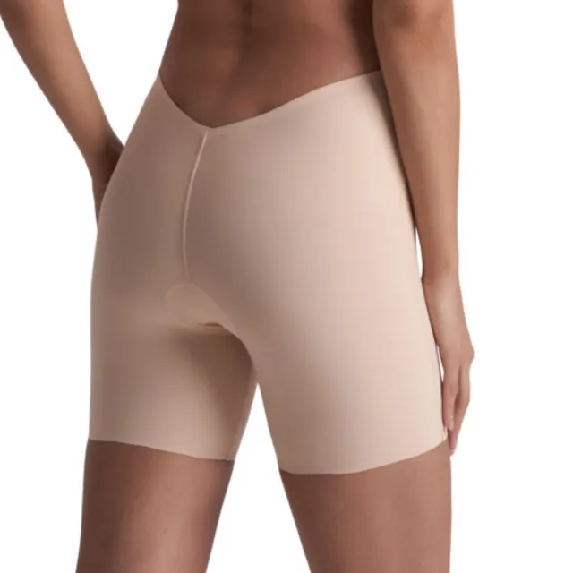Bye Bra Mid Waist Low Back Shaping Shorts voor dames, onzichtbaar naadloos ondergoed voor outfits met open rug, siliconen voor optimale pasvorm, zachte stof (beige, XXL)