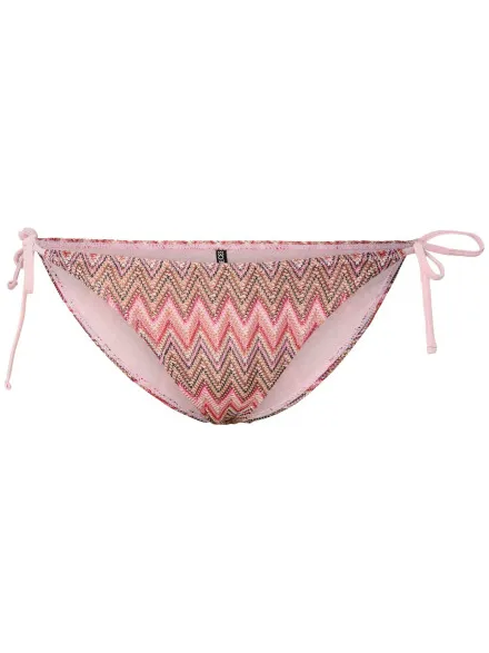 Pieces Dames strik brazilian bikini slip pcada roze golven print, foto 2