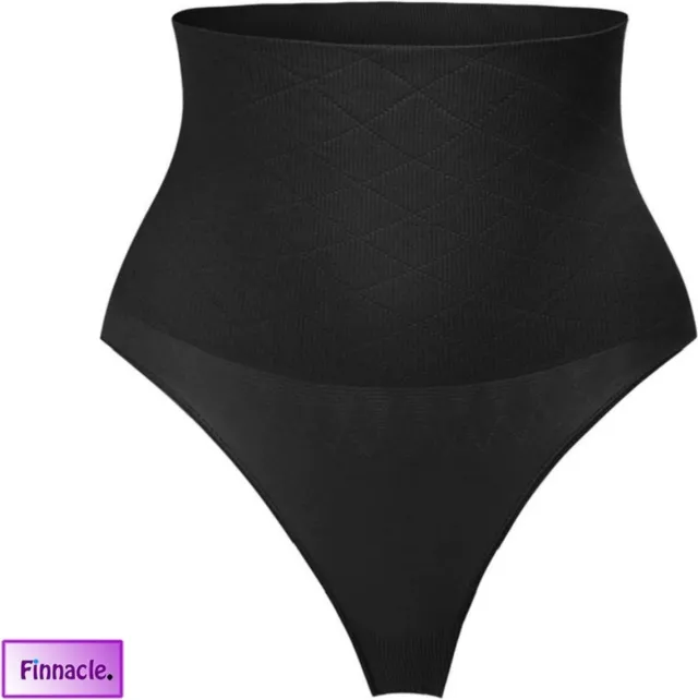 Finnacle Hoge Taille Tummy Controll Thong Panty Body Shaper Zwart