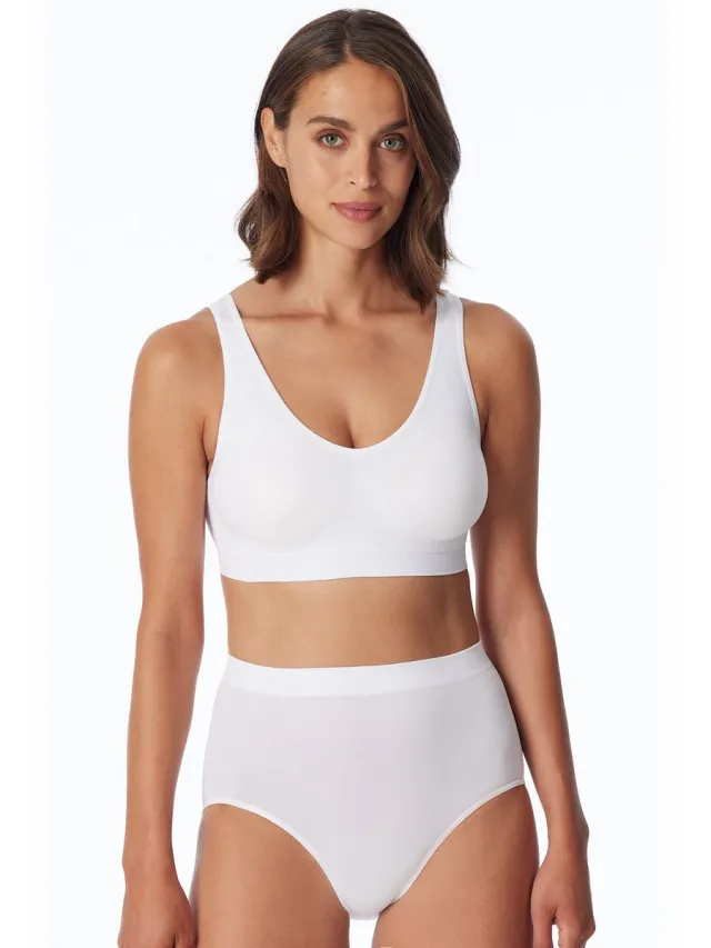 Schiesser dames Classic Seamless naadloze bustier met uitneembare pads (1-pack) - bralette - wit