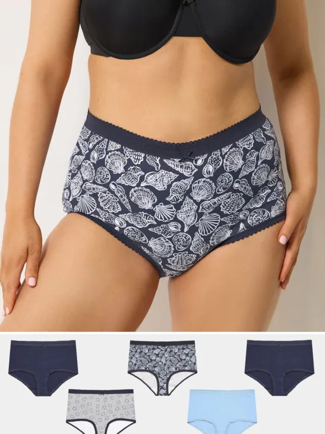 Yours Yourset 5Pack Blue Seaside Maxislipssize 66-68