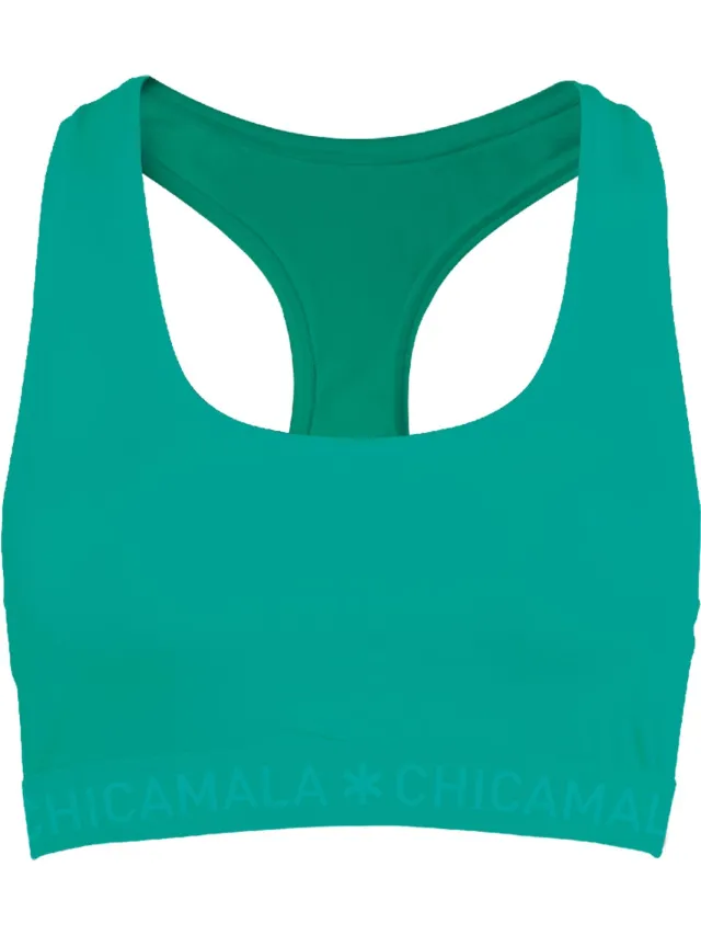 Muchachomalo Chicamala – Dames Racerback - BH zonder beugel – Dames Ondergoed – Lingerie - Sport BH – Kleding - 95% Katoen – Dames kleding Groen
