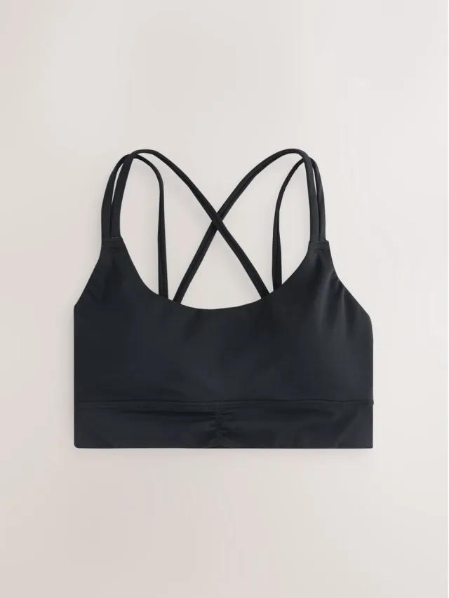 Next Dames - Medium Impact sportbeha met bandjes achterzijde - Zwart Black