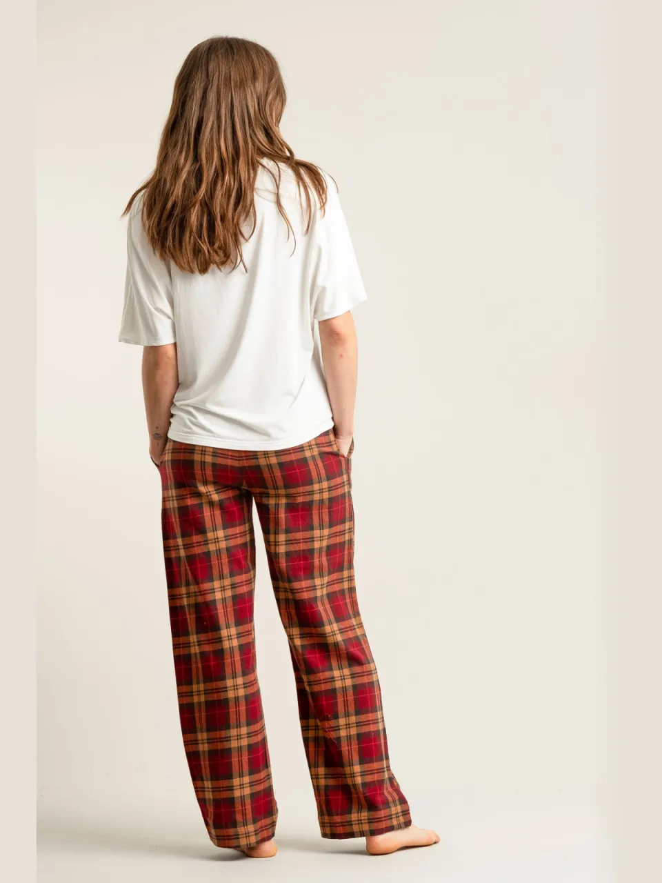 KOMODO dames vegan Pyjamabroek Jim Jam Berry oranje, foto 2