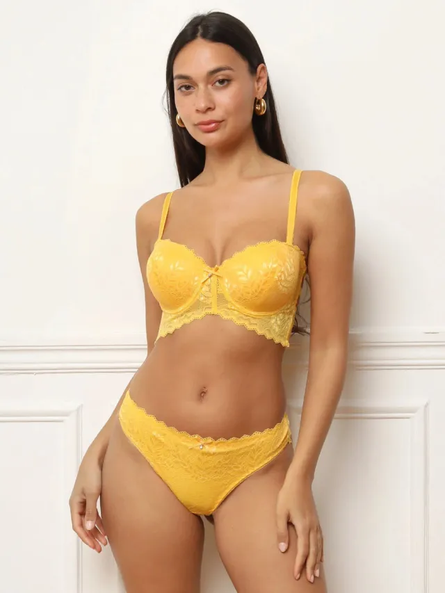 La Modeuse gewatteerde bh geel