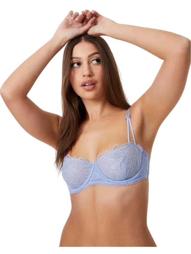 Jack Wills Erika-set met kanten beha en string voor dames (Babyblauw) lichtblauw, foto 2