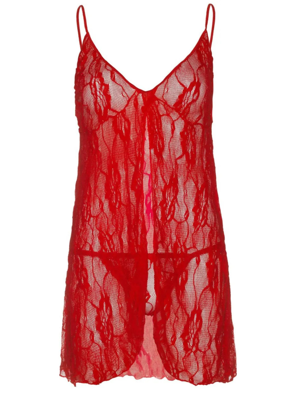 Leg Avenue kanten babydoll met string rood, foto 2