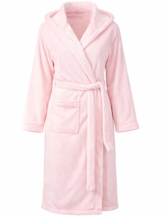 LOUVE PARIS Badjas fleece - sjaalkraag - badjas dames - Roze - Luxe verpakking