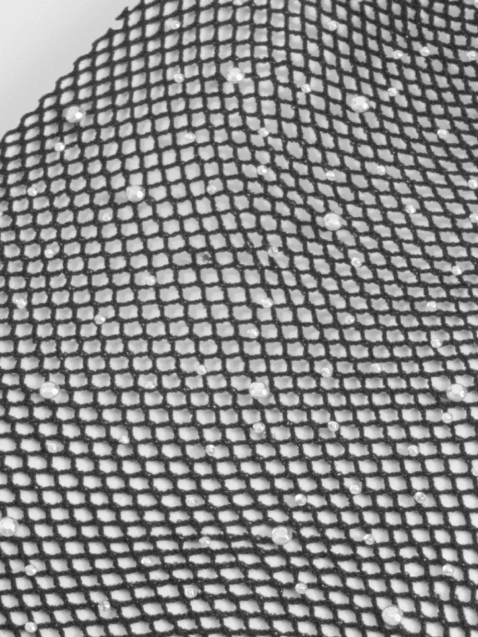 boohoo Dames Black Fishnet Diamante Tights, foto 3