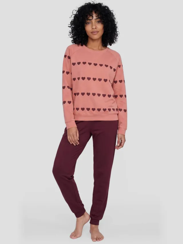 Dreamcovers pyjamaset oudroze bordeaux Oudroze/bordeaux