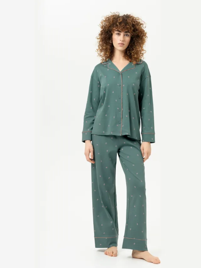 Mey Pyjama lang Serie Little Berries Secret Forest groen