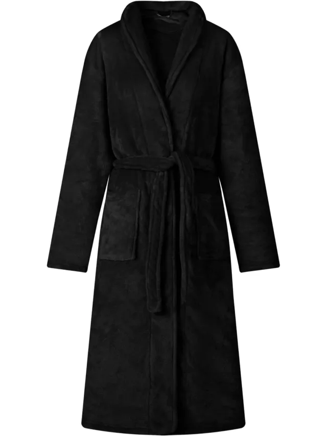 vidaXL Badjas zonder Kap Zwart xxxl Flanel