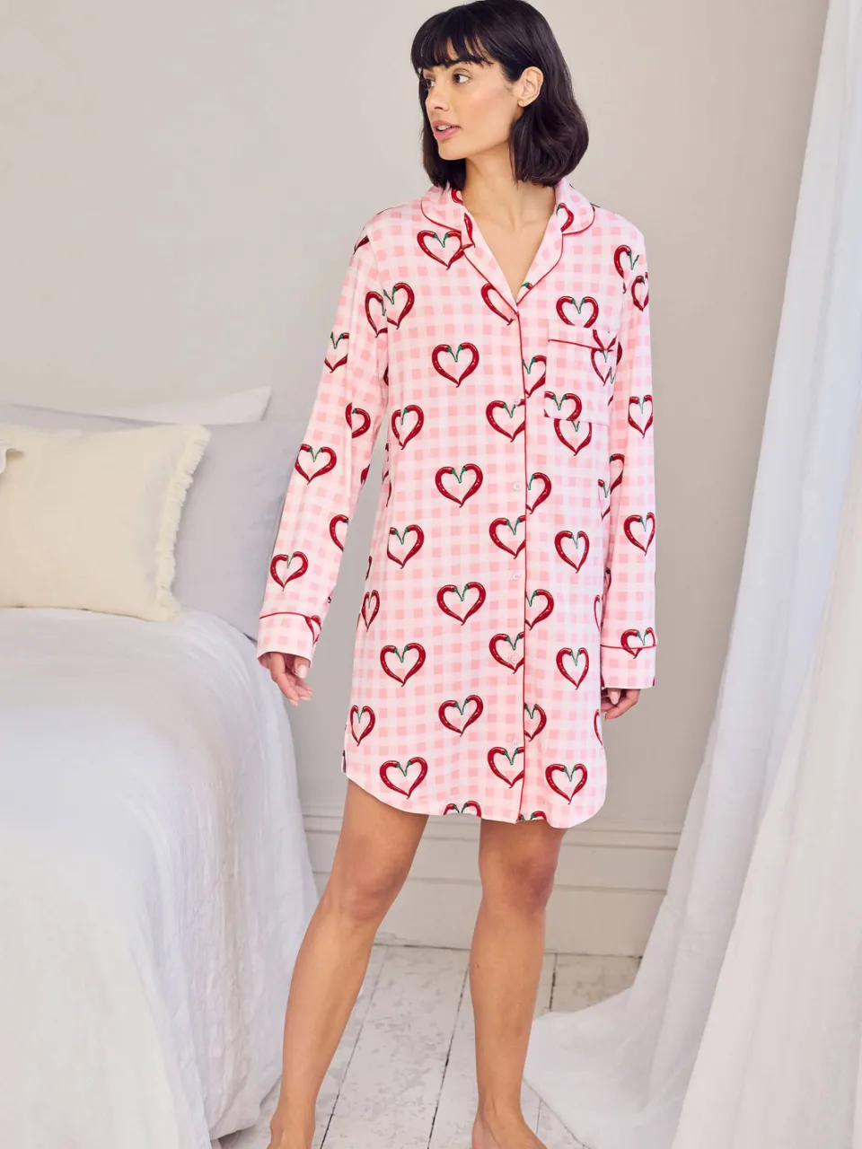 Chelsea Peers nachthemd roze rood Roze/rood