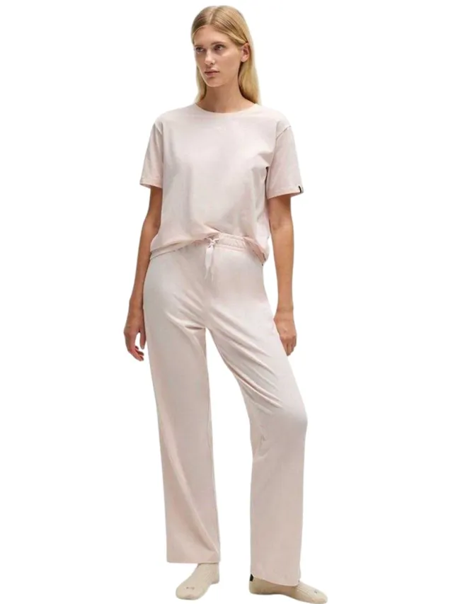 Off-White Off White Gestreepte pyjamabroek voor dames met een relaxte pasvorm (Pastel Roze)