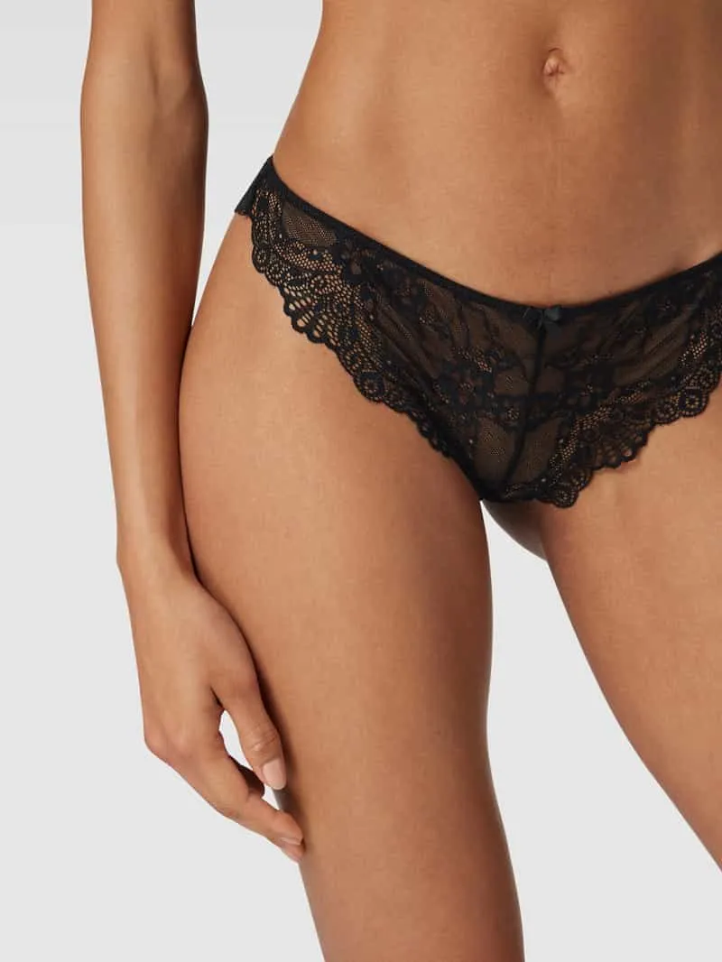 Lascana String met kant, model 'Melissa' zwart, foto 4