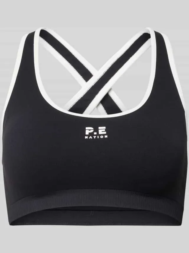 P.E Nation Sport-bh met logoprint model 'ADAPTION SEAMLESS' Zwart