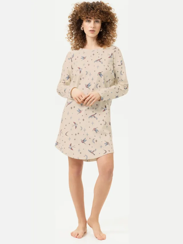 Mey Nachtjapon Serie Winter Birds Almond Milk beige