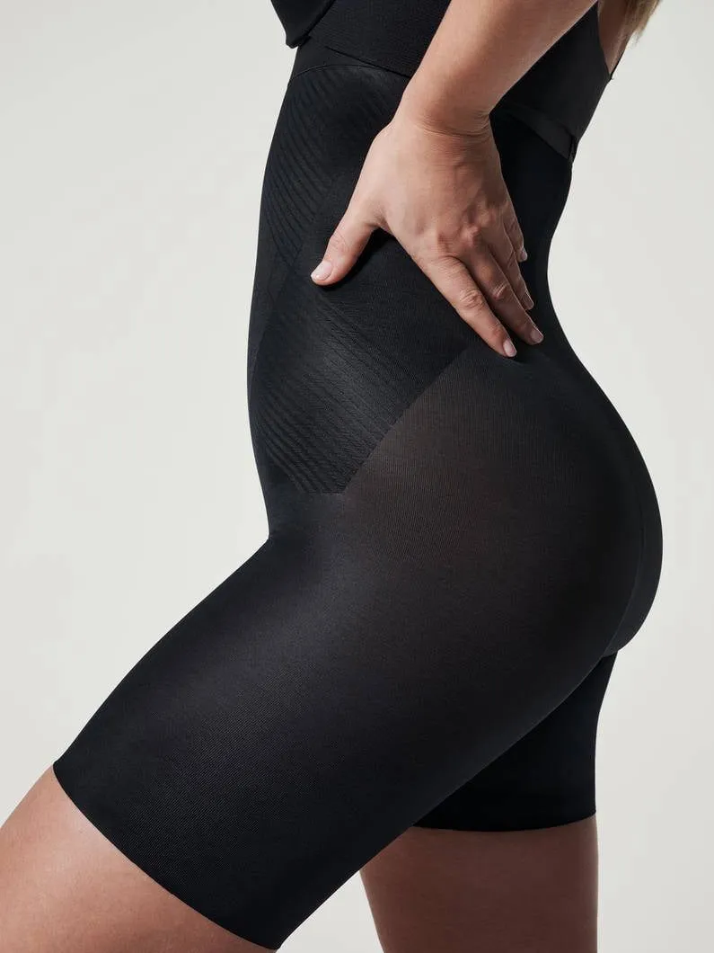 SPANX seamless medium corrigerende High-Waisted Mid-Thigh short zwart, foto 4