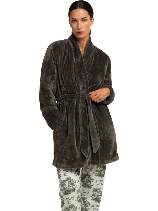 Admas Pyjama's / nachthemden Admas Winter -badjas Toile Grijs