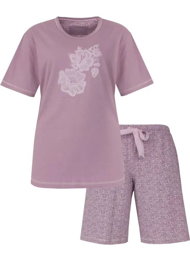 Tenderness Dames Shortama - Korte Mouwen - Lila