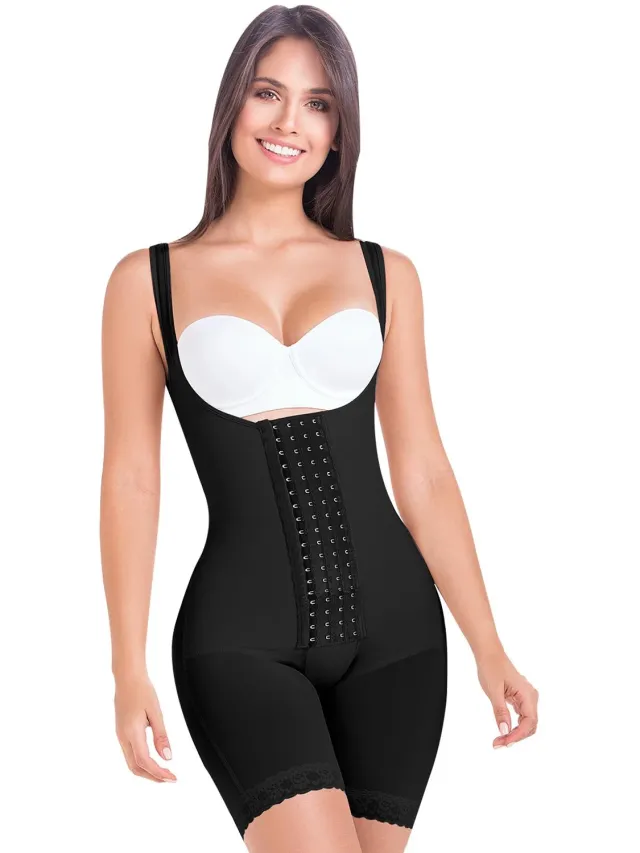 MariaE 9412 POSTOPERATIEVE FAJA | KLEUR ZWART| MEDIUM LENGTE| DRUKPAK|STAGE 2