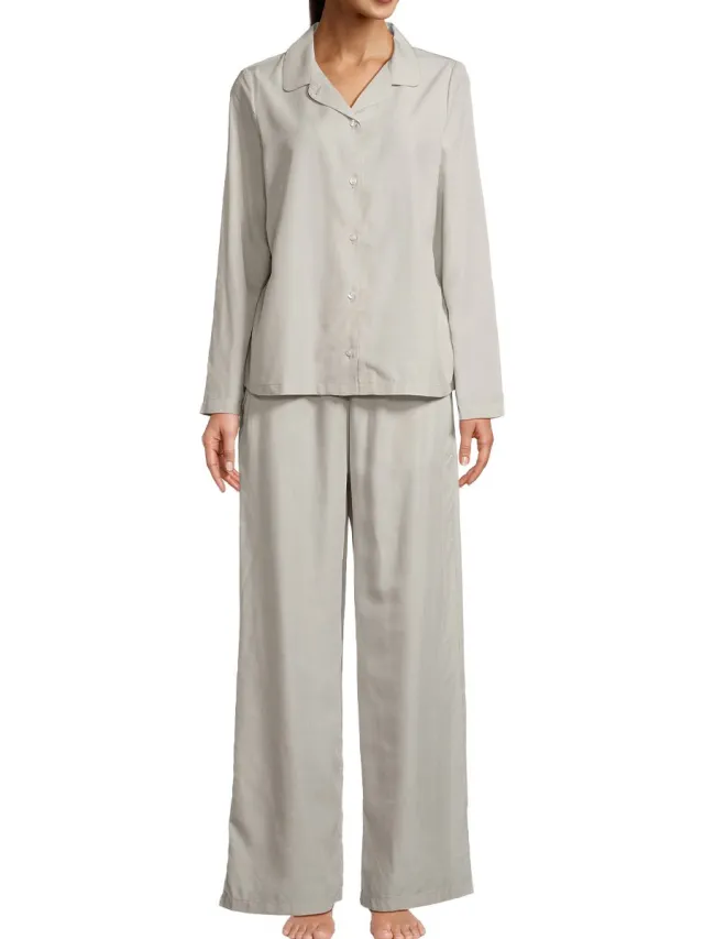 Seidensticker Dames pyjama Classic Fil a Fil shadow
