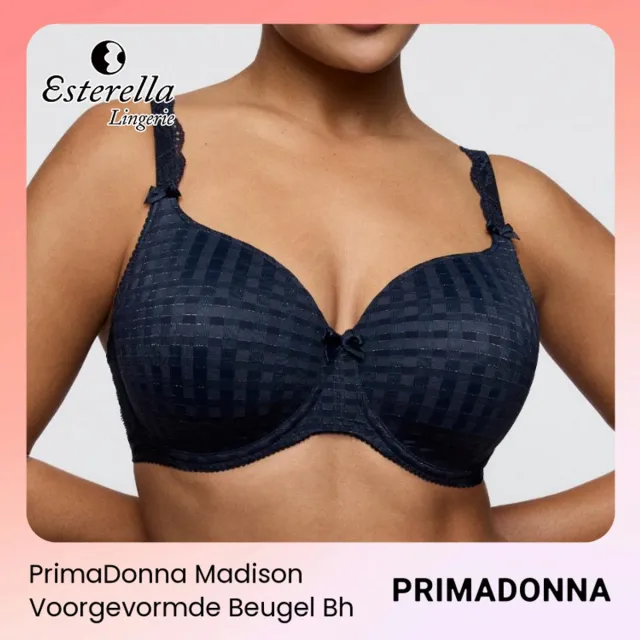 PrimaDonna Madison Voorgevormde Beugel Bh 0262120 Velvet Blue - maat EU 85D / FR Blauw