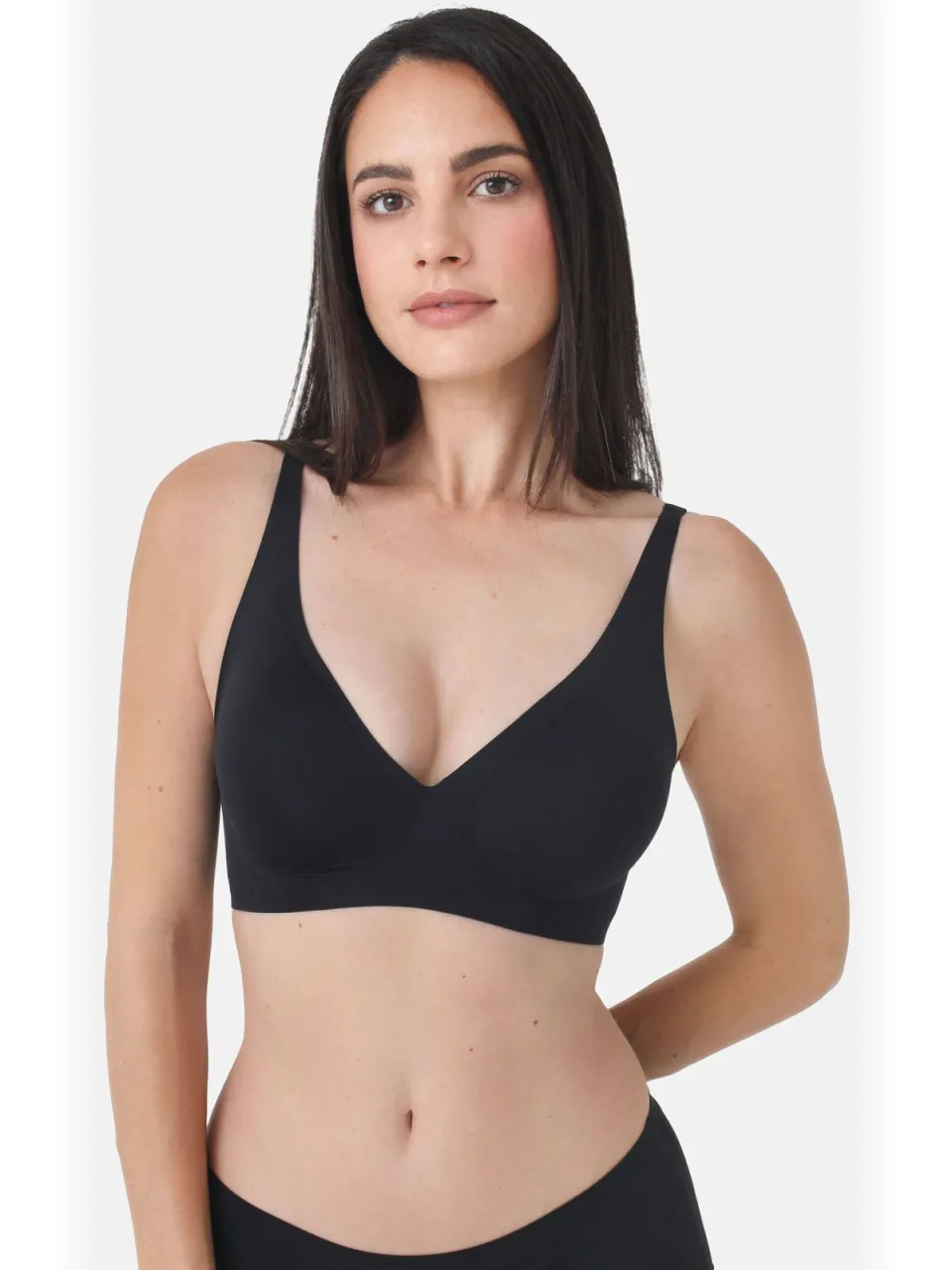 Sassa Mode seamless voorgevormde bh zonder beugel Bonded Micro zwart