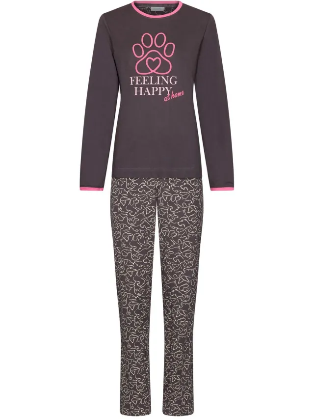 Rebelle MyRebelle - Furry Friend - Pyjama - Bio-Katoen - Donkergrijs