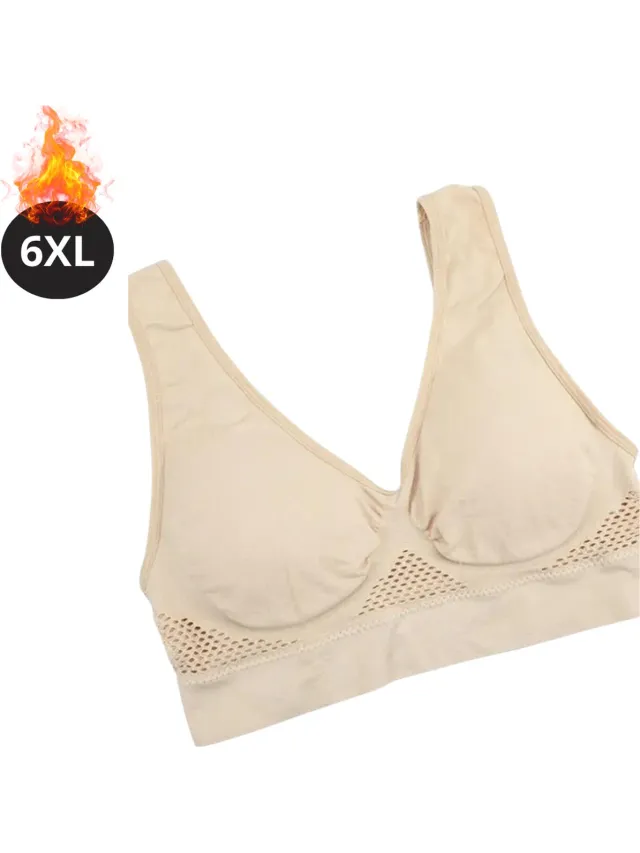 Livano BH Zonder Beugel - Zonder Bandjes - Push-up Bh's - Comfort Beha - Comfortabel - Sterk - Plus Size - Beige