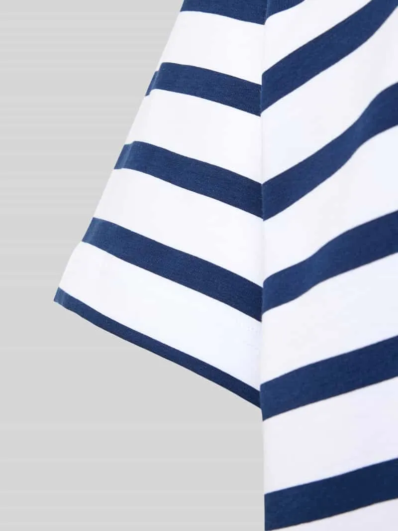 Mey Pyjamabovendeel met geribde ronde hals donkerblauw, foto 3