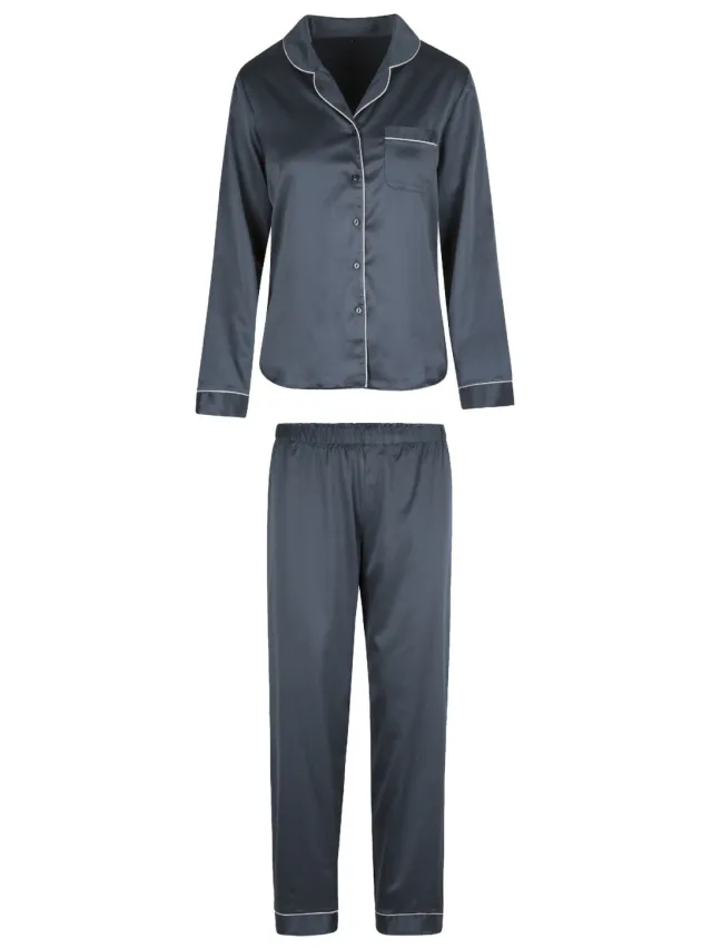 LingaDore Satijn Pyjama Set grijs, foto 2