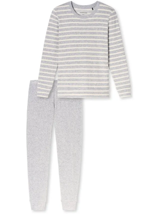 Schiesser Pyjama lang - Dames - Pyjamas zilvergrijs/ melange