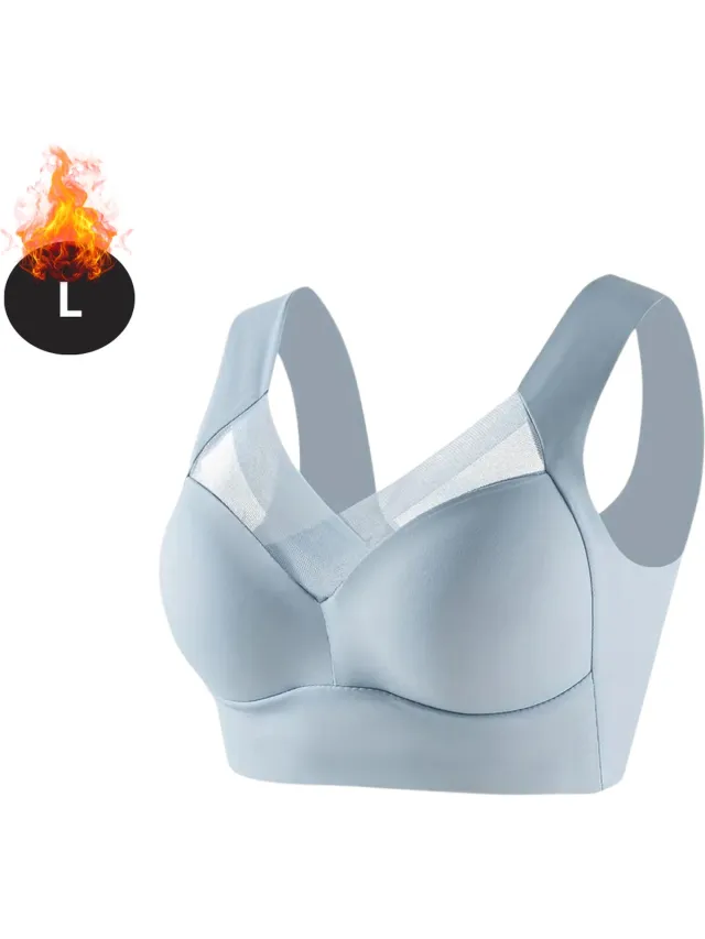 Nivard BH Zonder Beugel - Zonder Bandjes - Push-up Bh's - Comfort Beha - Comfortabel - Sterk - Yoga - Lichtblauw