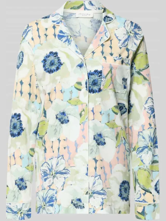 Christian Berg Woman relaxed fit pyjamabovendeel met borstzak Mauve