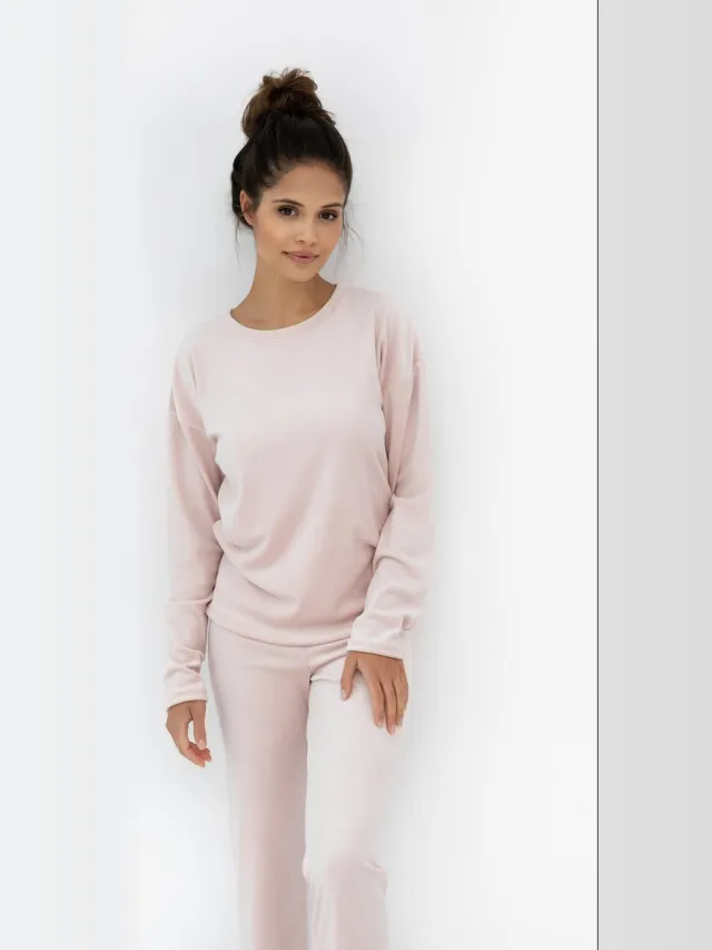 S& Sensis Sensis Dames Pyjama Velours HARMONY Licht Roze
