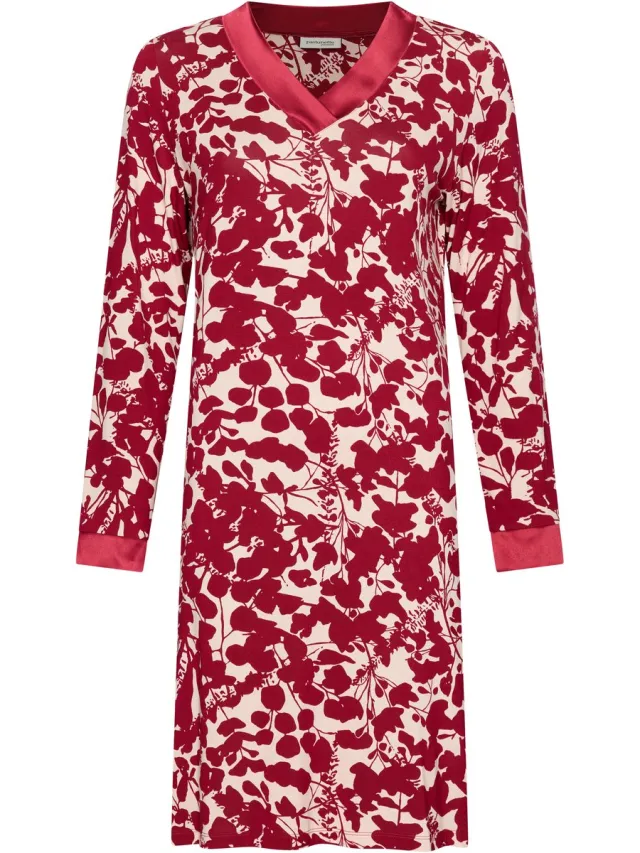 Pastunette Premium - Nachthemd - Scarlet Bloom - Viscose - Rood/Ecru