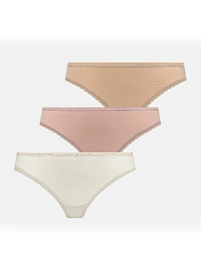 Tommy Hilfiger lace thong 3-pack meerkleurig Multicolour