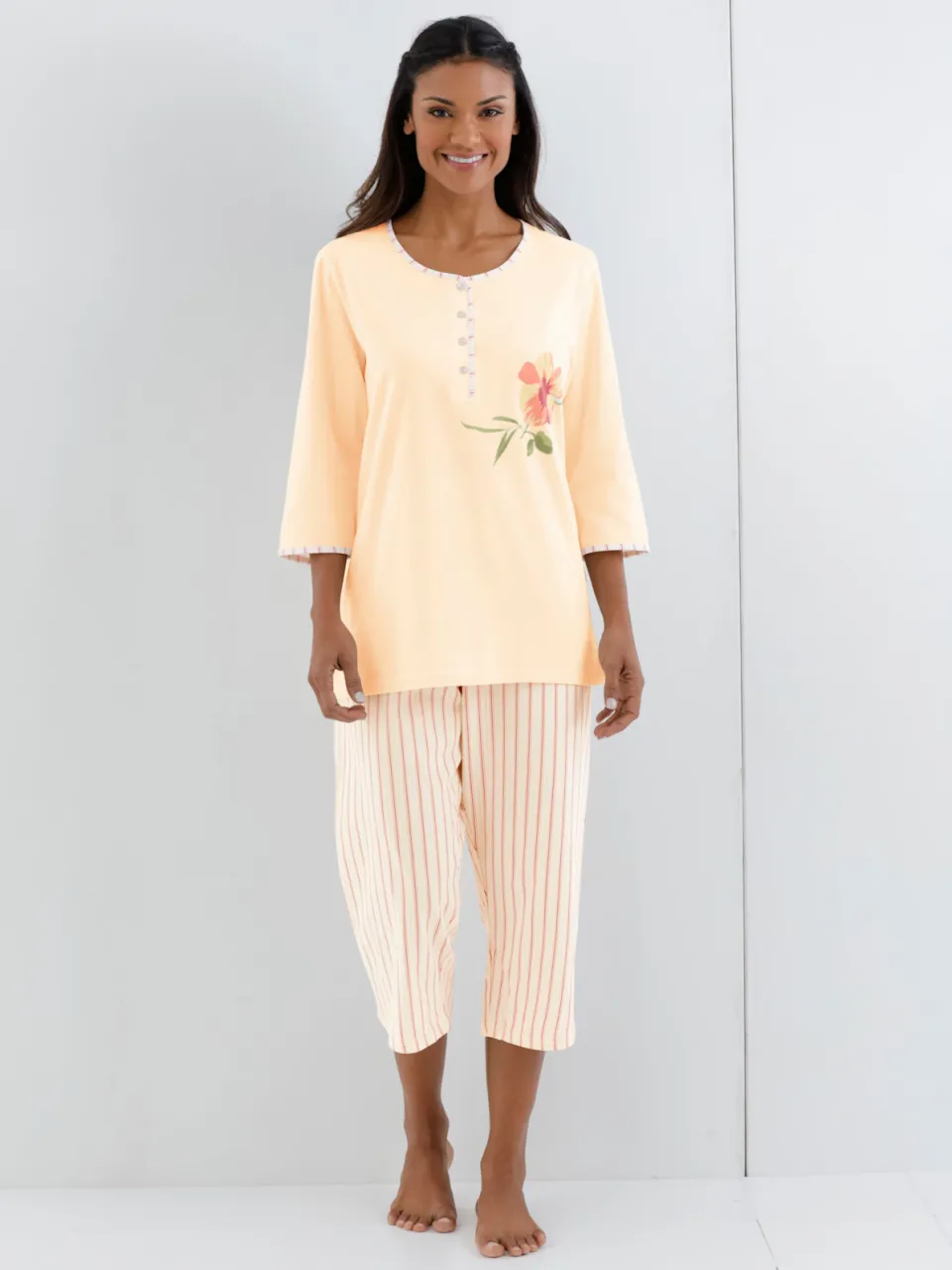 Pyjama's apricot + lindegroen