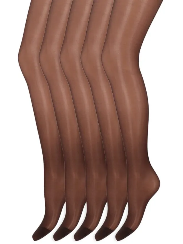 Marianne Zijdeglans Panty | Transparant van teen tot taille | 15 Denier | Merk: Marianne | Maat: S t/m XXXL | Kleur: Cafe | 5 Paar Bruin