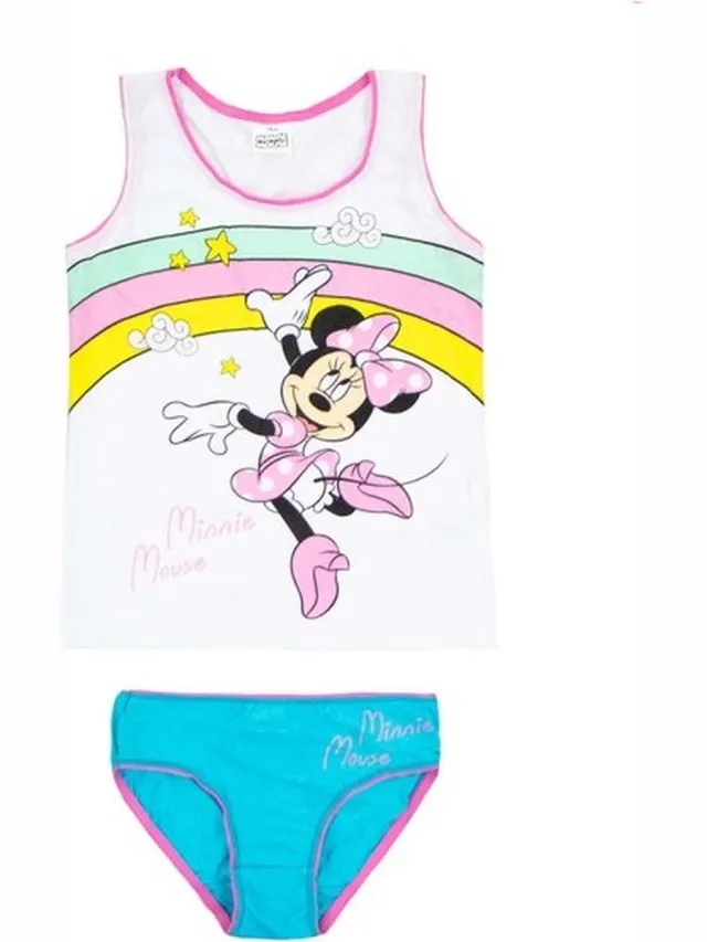 Disney Ondergoedsetje van Minnie Mouse, blauw/wit wit en blauw