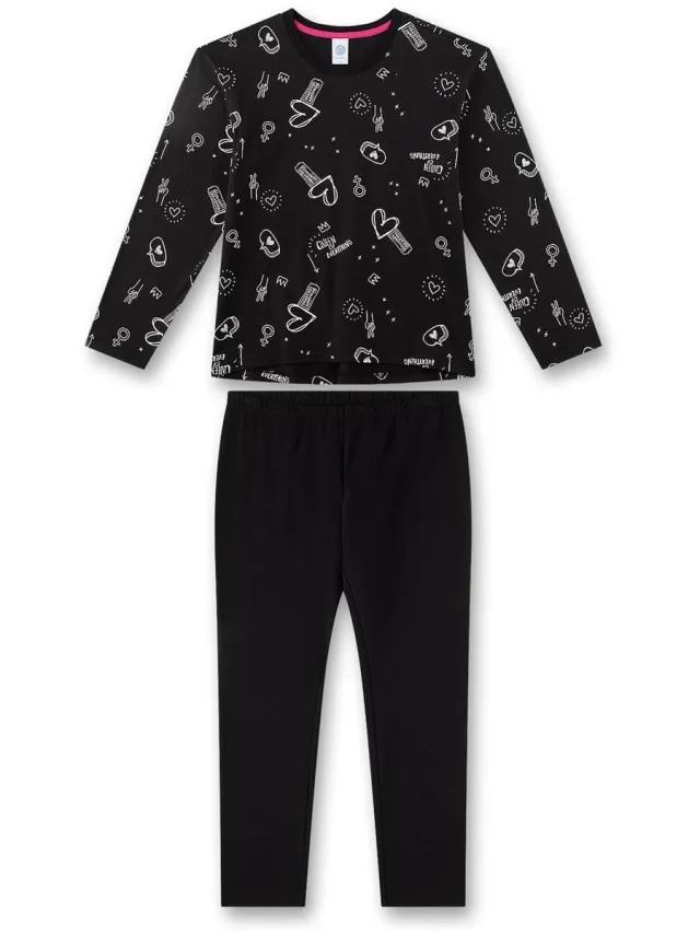 Sanetta Pyjama Pyjama Teenager lang Queen of Everything 164 Set van 1 Zwart