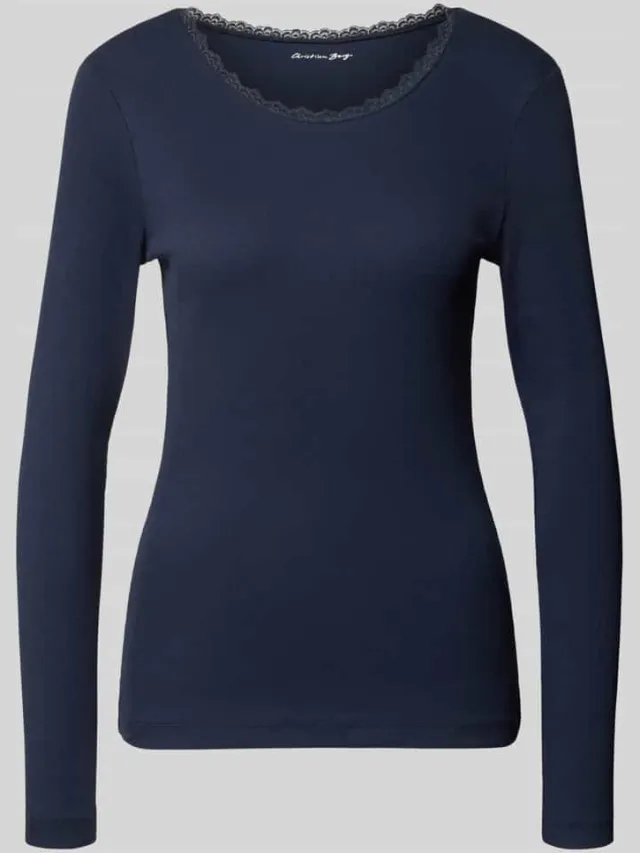 Christian Berg Woman Pyjamabovendeel van katoenmix Donkerblauw