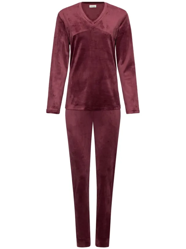 Pastunette Premium- Satin Wild - Pyjama - Velours - Paars/Bordeaux Rood