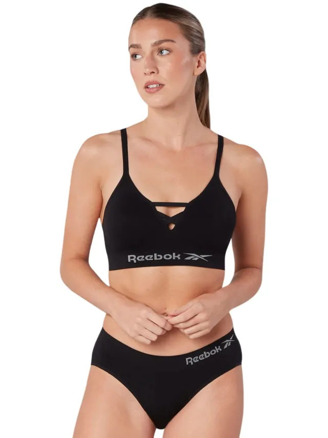 Reebok Naadloze sportbeha voor dames van Maryna (Zwart)