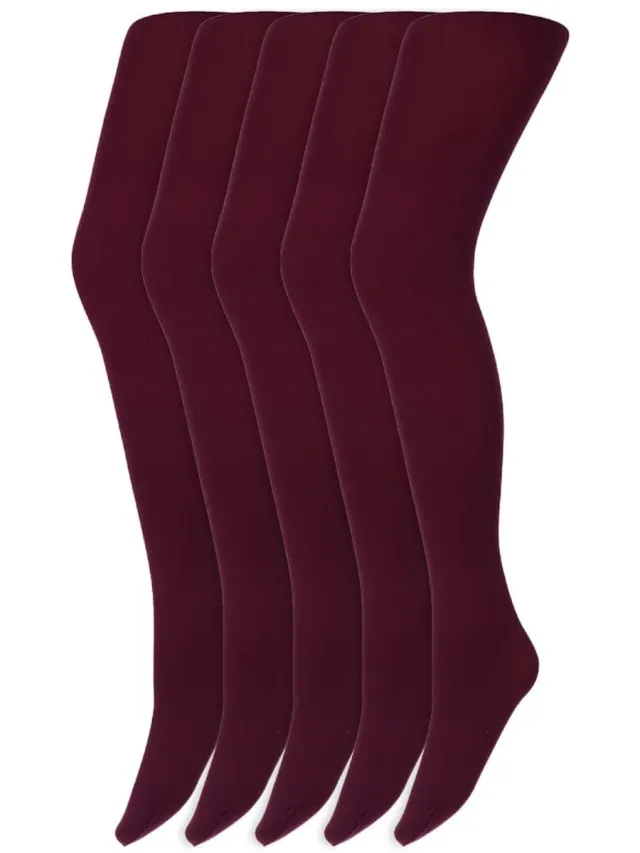 Marianne Gekleurde panty’s | Micro | 60 Denier | Merk: Marianne | Maat: S t/m XXL | Kleur: Donker Cyclaam | 5 Paar Rood