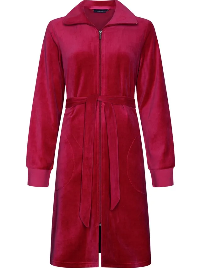 Pastunette Badjas Pastunette Flow - Rood - Velour - Rits