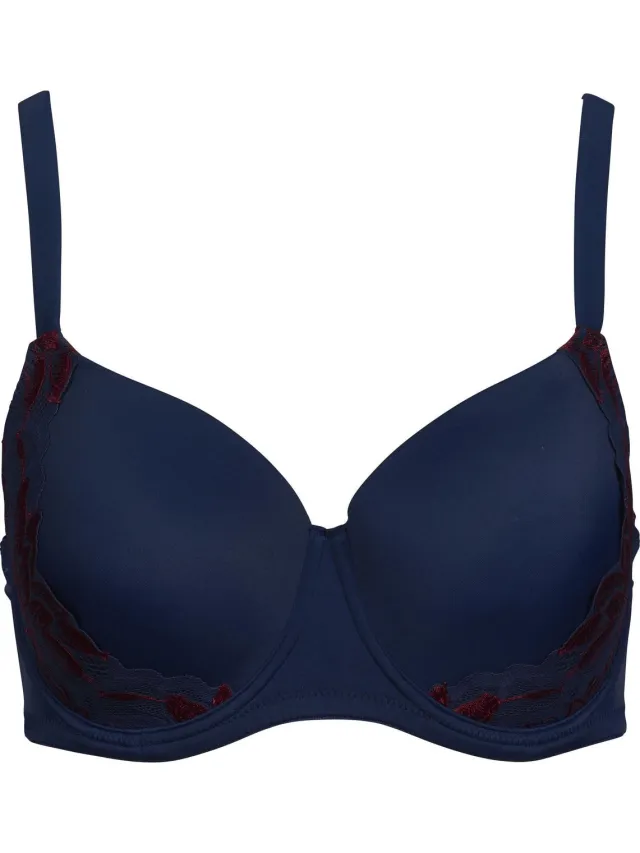 After Eden D Cup & Up Eve Voorgevormde BH - Tweekleurig Donkerblauw Donkerblauw met donkerrood