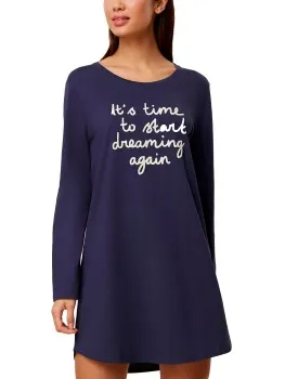 Triumph Long Sleeve Nightdress NDK 03 Blauw,Groen
