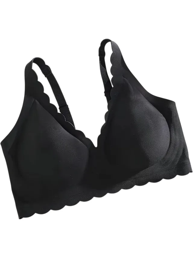 rimmo Naadloze ice silk BH dames – comfortabele draadloze bralette - comfort BH zonder beugel, zonder naden, zachte ondersteuning & lingerie voor dagelijks gebruik - Zwart